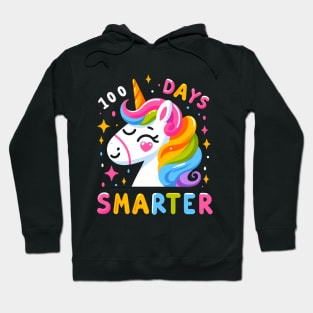 100 days smarter, whimsical cute unicorn Hoodie